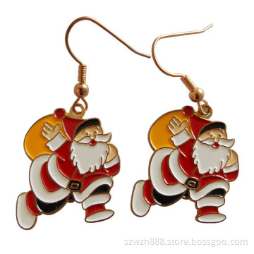 Metal Earring with Santa Claus (CXD-E002)
